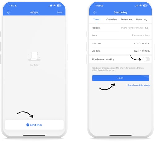 TTLock App_Send eKeys
